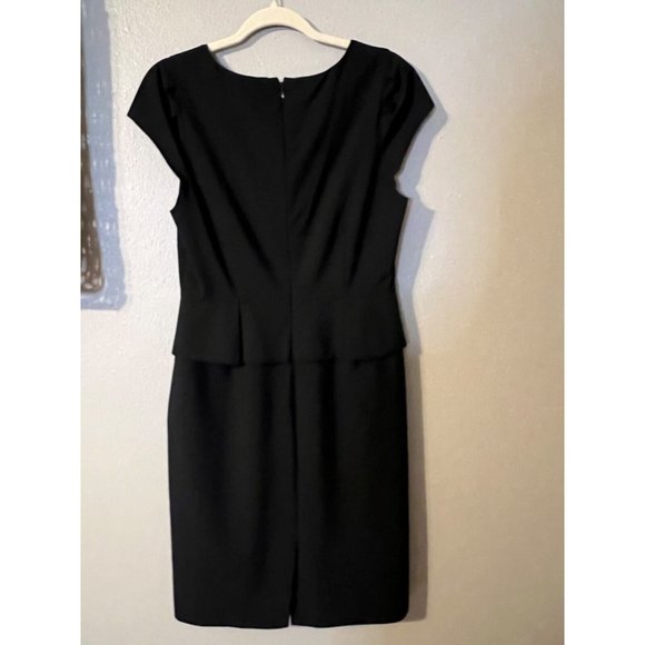 J Crew Dress 8 Black Short Sleeve Stretch Wool Career Church - Picture 7 of 10